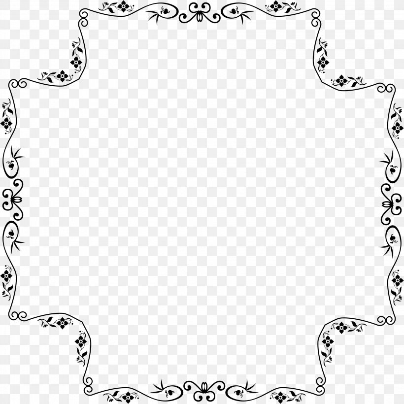 Borders And Frames Retro Style Clip Art, PNG, 2312x2312px, Borders And Frames, Area, Black, Black And White, Body Jewelry Download Free
