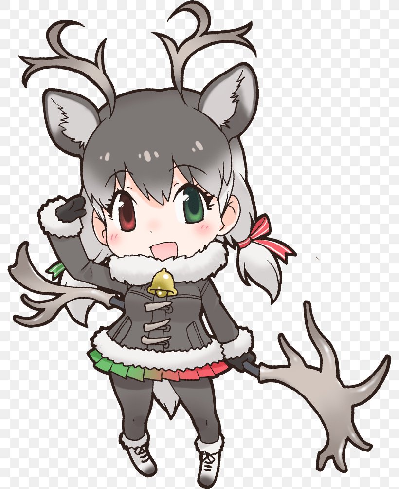 Reindeer Kemono Friends Pavilion Rudolph Youkoso Jyapariparke, PNG, 790x1004px, Watercolor, Cartoon, Flower, Frame, Heart Download Free