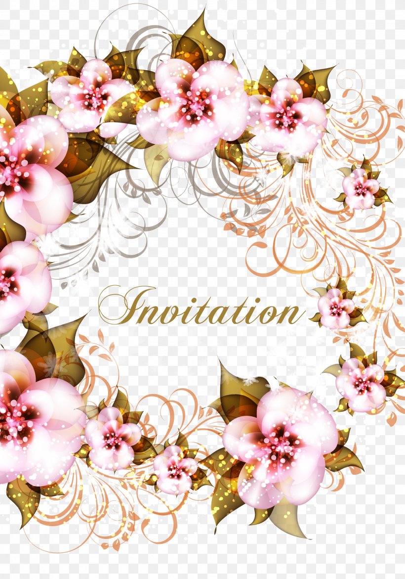 Flower Garland, PNG, 2309x3299px, Wedding Invitation, Ansichtkaart, Blossom, Branch, Bride Download Free