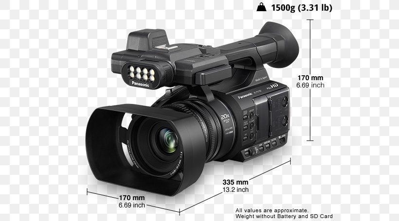 Panasonic Camcorder Video Cameras Professional Video Camera, PNG, 561x455px, 4k Resolution, Panasonic, Avchd, Camcorder, Camera Download Free