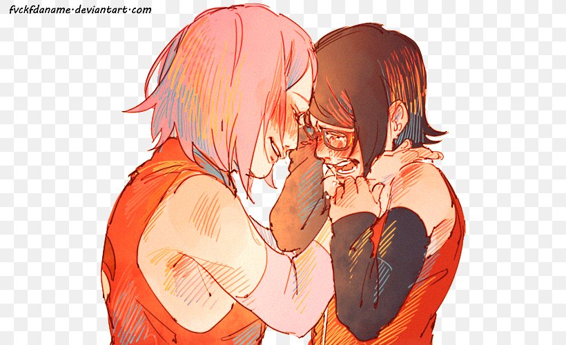 Sarada Uchiha Sakura Haruno Rendering Sasuke Uchiha Lead, PNG, 800x500px, Watercolor, Cartoon, Flower, Frame, Heart Download Free