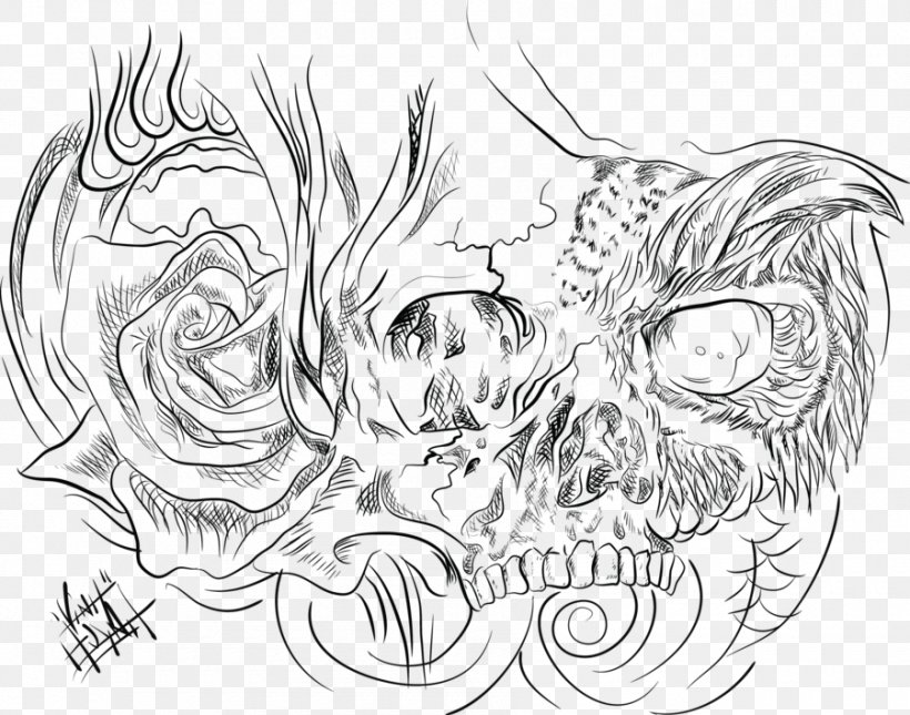 Tattoo Line Art Paper Sketch, PNG, 900x709px, Tattoo, Artwork, Black And  White, Bone, Character Download Free
