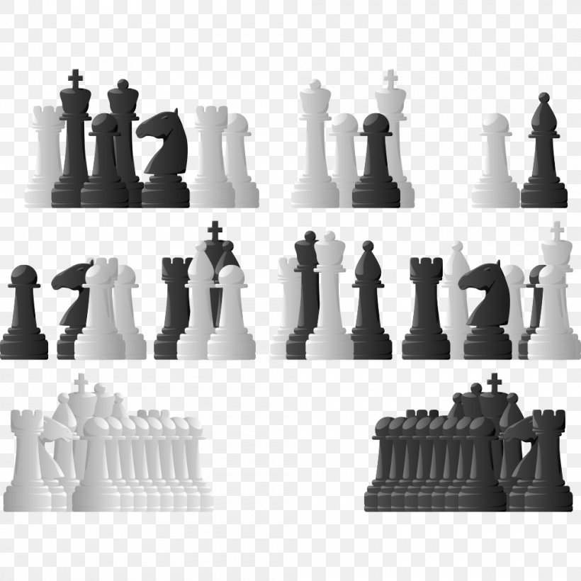 Chess Piece Black And White Illustration, PNG, 1000x1000px, Chess, Banner, Black And White, Blackjack, Board Game Download Free