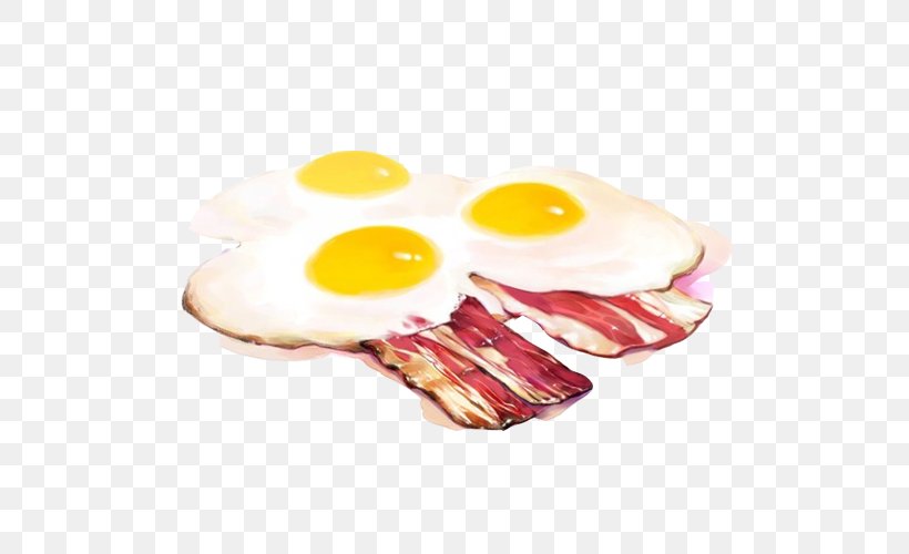 Fried Egg Breakfast Bacon Jajangmyeon Food, PNG, 500x500px, Fried Egg, Bacon, Bacon And Eggs, Breakfast, Chicken Egg Download Free
