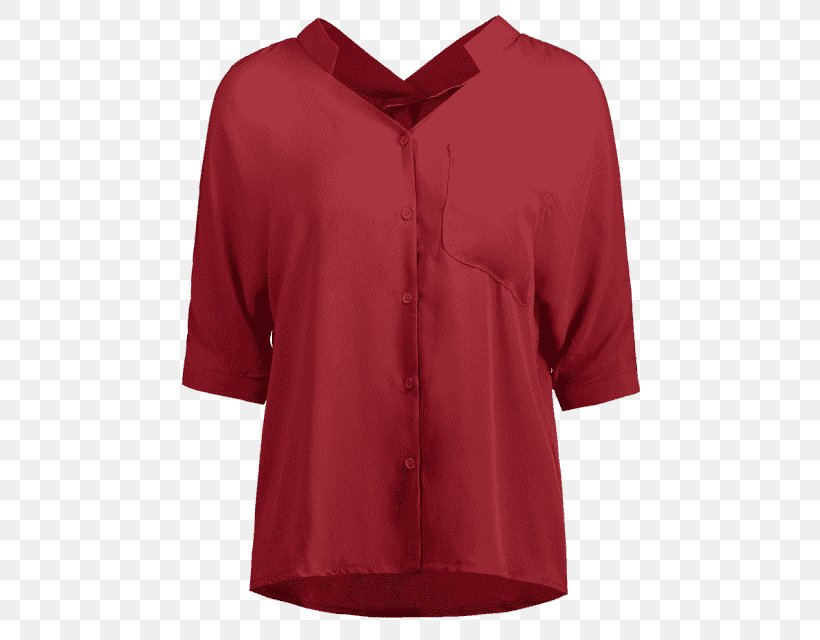 Blouse Maroon Neck, PNG, 480x640px, Blouse, Active Shirt, Button, Jersey, Maroon Download Free