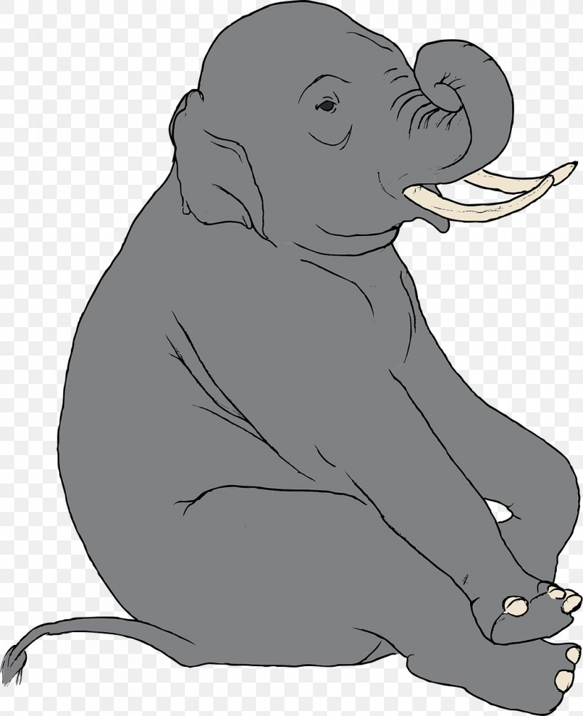 Asian Elephant Elephantidae Clip Art, PNG, 1042x1280px, Asian Elephant, African Elephant, Black And White, Drawing, Elephant Download Free