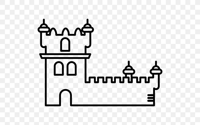 Belém Tower Monument Clip Art, PNG, 512x512px, Tower, Area, Belem, Black, Black And White Download Free