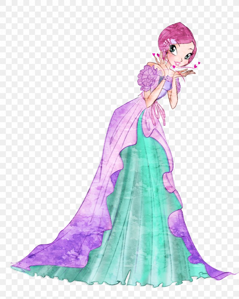 Tecna Gown Costume Design Dress, PNG, 895x1123px, Watercolor, Cartoon, Flower, Frame, Heart Download Free