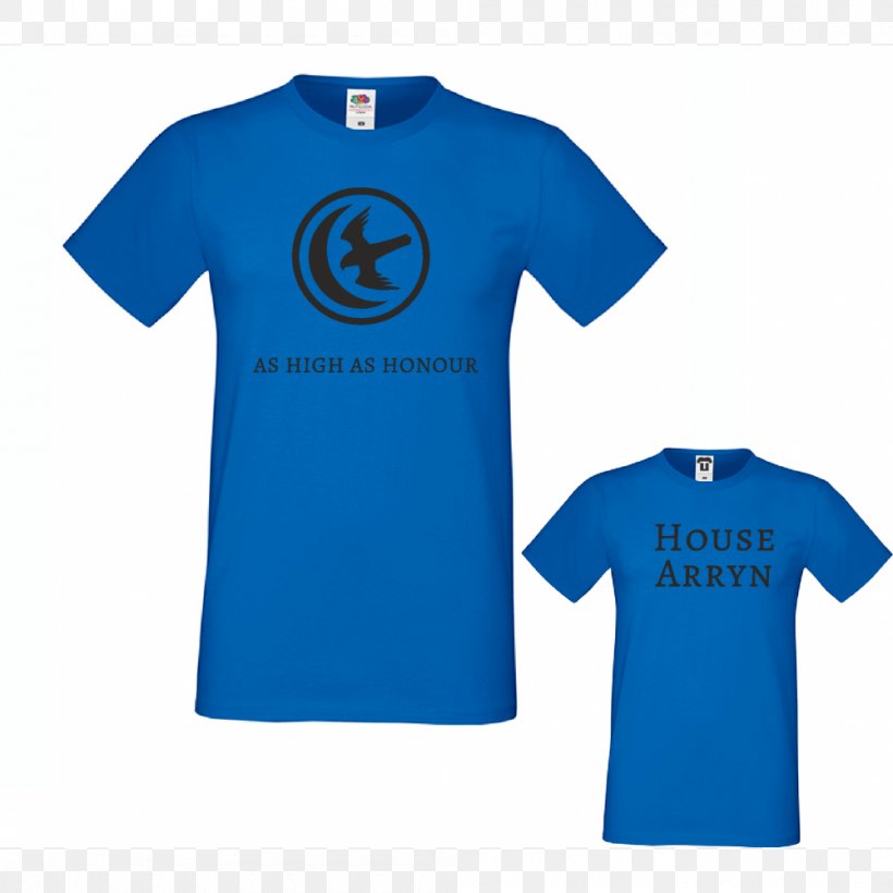 T-shirt House Arryn Cotton Hoodie, PNG, 1000x1000px, Tshirt, Active Shirt, Blue, Bluza, Brand Download Free