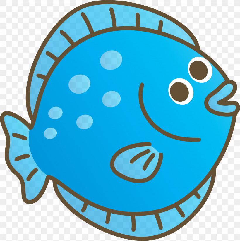 Turquoise Fish, PNG, 2982x3000px, Flounder, Cartoon Flounder, Fish, Turquoise Download Free