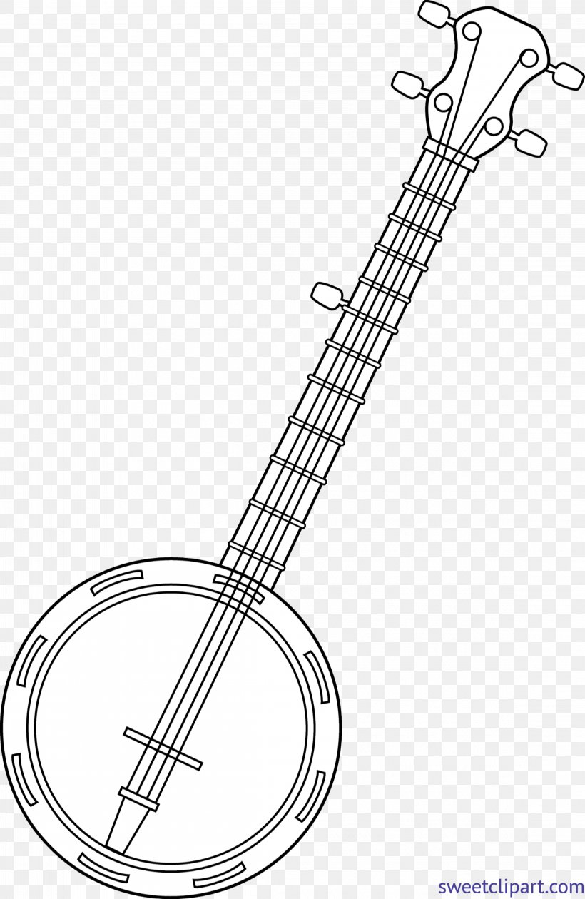 Banjo Colouring Pages Clip Art Coloring Book String Instruments, PNG, 4643x7139px, Watercolor, Cartoon, Flower, Frame, Heart Download Free