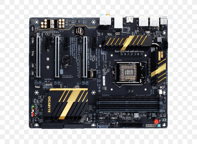 Intel Motherboard LGA 1151 Gigabyte Technology ATX, PNG, 600x600px, Intel, Atx, Central Processing Unit, Chipset, Computer Download Free