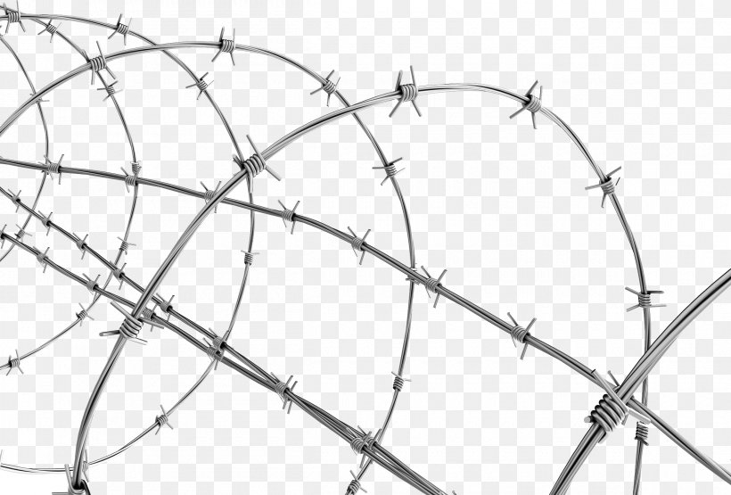 Barbed Wire Clip Art, PNG, 2400x1625px, Barbed Wire, Area, Black And White, Fence, Home Fencing Download Free