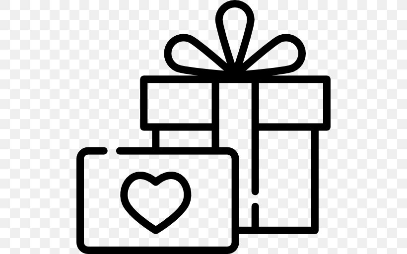 Gift, PNG, 512x512px, Gift, Area, Black And White, Heart, Love Download Free