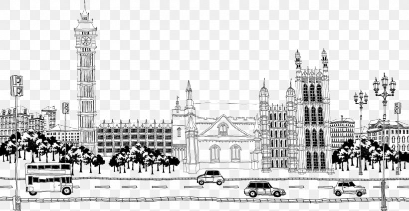 Drawing Architecture Illustration, PNG, 1024x529px, Drawing, Architecture, Black And White, Building, City Download Free