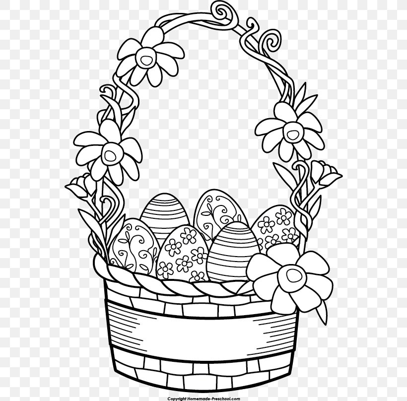 Easter Basket Drawing Easter Bunny, PNG, 562x808px, Easter Basket, Area, Art, Basket, Black And White Download Free