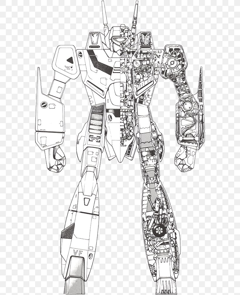 The Super Dimension Fortress Macross Robotech: The Macross Saga Mecha, PNG, 583x1007px, Super Dimension Fortress Macross, Arm, Armour, Artwork, Black And White Download Free