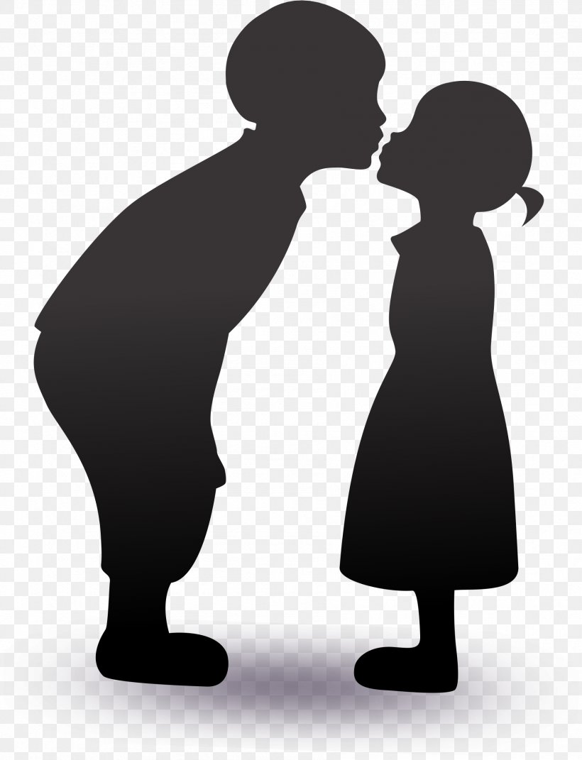 Children's Cartoon Silhouettes Kiss, PNG, 1798x2349px, Watercolor, Cartoon, Flower, Frame, Heart Download Free