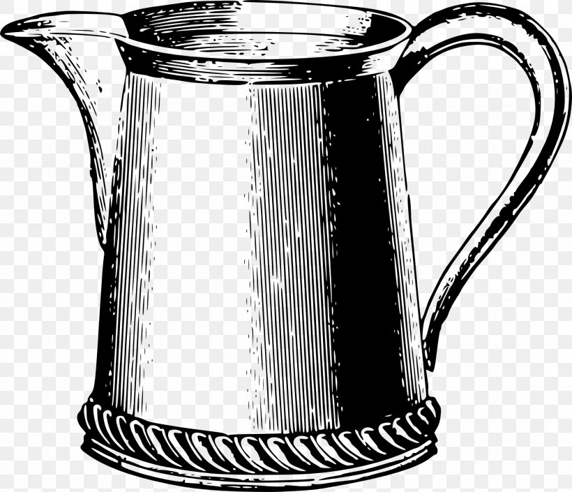 Jug Creamer Clip Art, PNG, 1817x1563px, Jug, Black And White, Container, Creamer, Cup Download Free