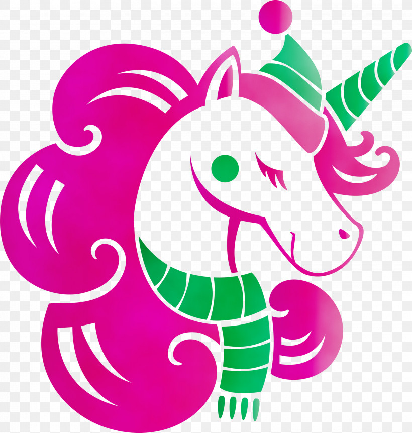 Unicorn, PNG, 2851x3000px, Unicorn, Animal Figure, Christmas Unicorn, Magenta, Paint Download Free