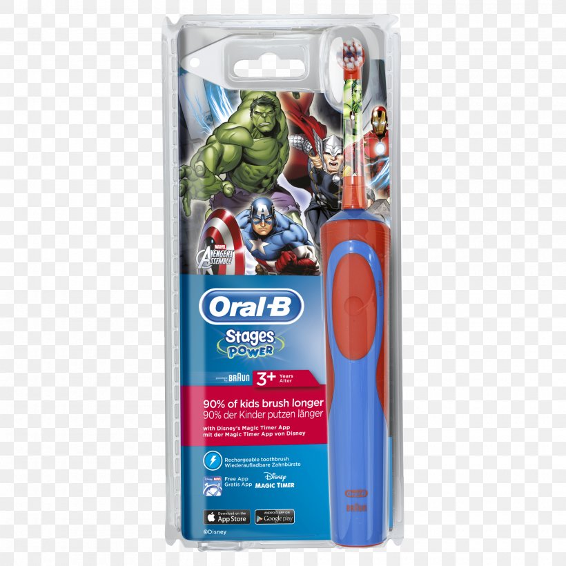 Oral-B Stages Power Kids Rechargeable Electric Toothbrush Oral-B Pro-Health Stages Stage 3, PNG, 2000x2000px, Electric Toothbrush, Avengers, Dental Care, Marvel Avengers Assemble, Oralb Download Free