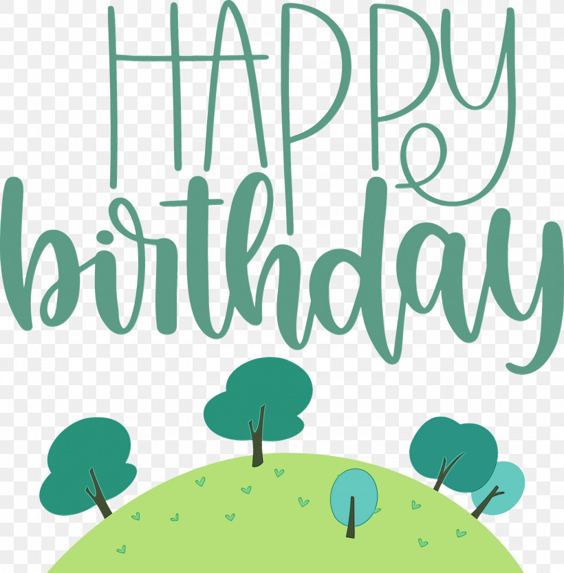 Logo Green Teal Leaf Tree, PNG, 2953x3000px, Happy Birthday, Behavior, Green, Leaf, Logo Download Free