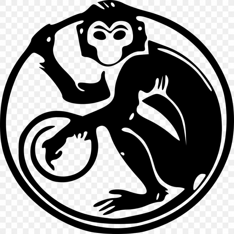 Monkey Chinese Zodiac Chinese New Year Chinese Calendar, PNG, 1024x1024px, Monkey, Art, Artwork, Astrological Sign, Black Download Free