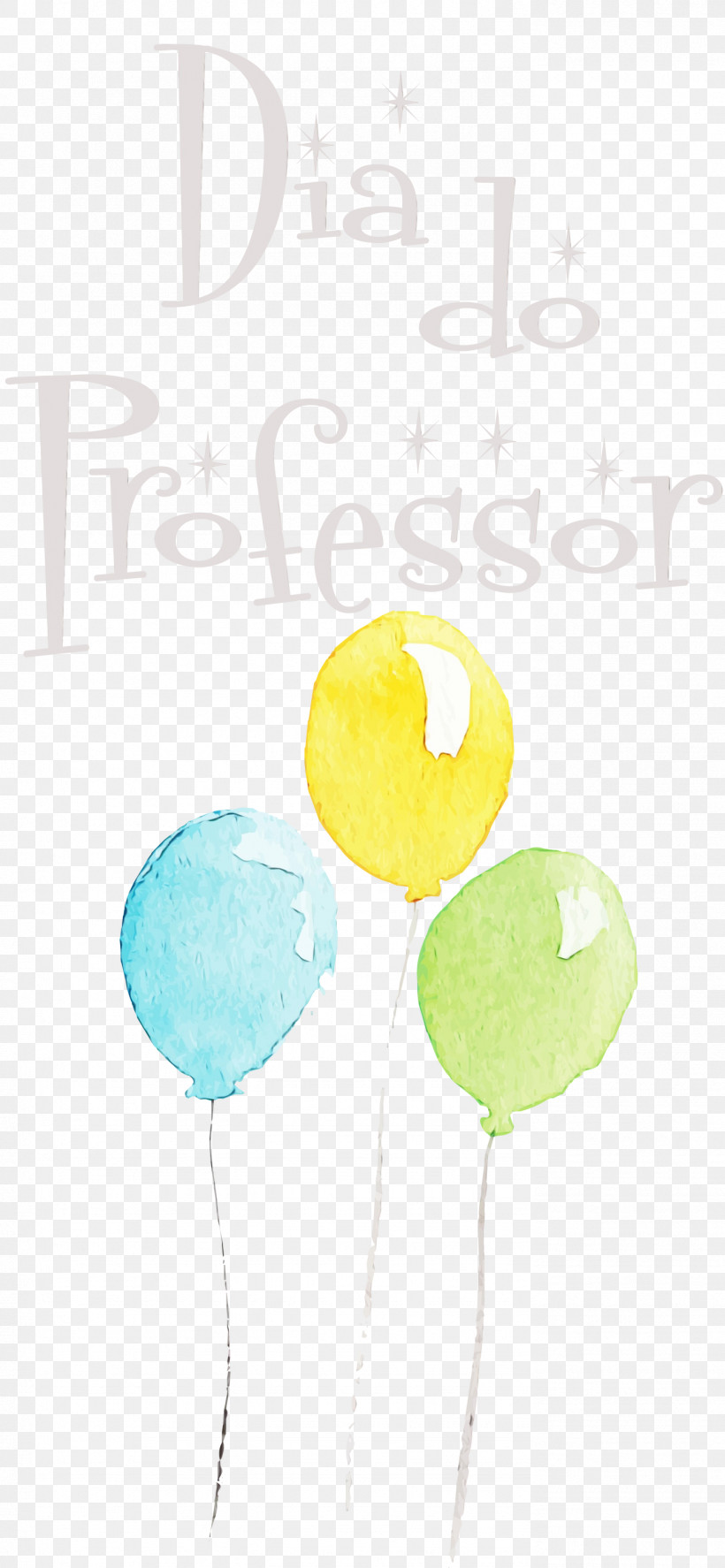 Yellow Balloon Font Meter, PNG, 1386x3000px, Teachers Day, Balloon, Meter, Paint, Watercolor Download Free