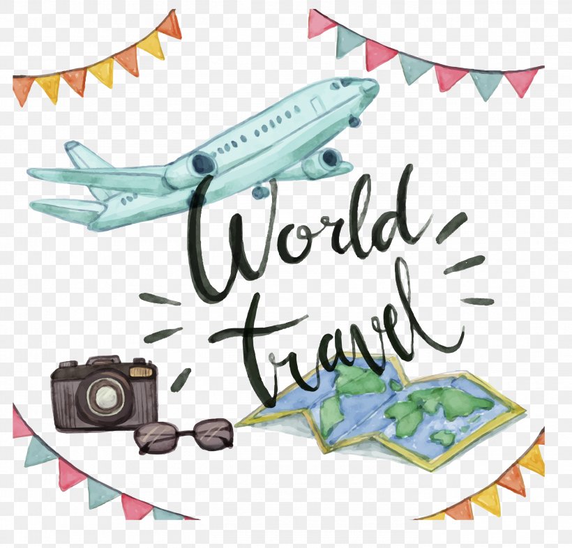 Airplane Travel Watercolor Painting Clip Art, PNG, 2782x2667px, Airplane, Brand, Drawing, Ifwe, Text Download Free