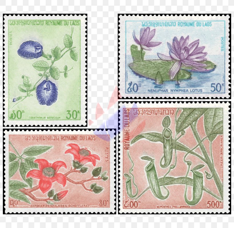 Postage Stamps Laos Fauna Flowering Plant Mail, PNG, 800x800px, Postage Stamps, Arts, Creativity, Fauna, Flora Download Free