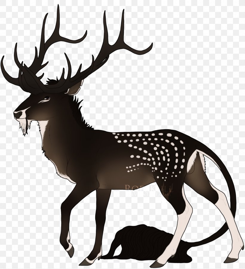 Reindeer Elk Antler White Wildlife, PNG, 1280x1407px, Reindeer, Animal, Antler, Black And White, Deer Download Free