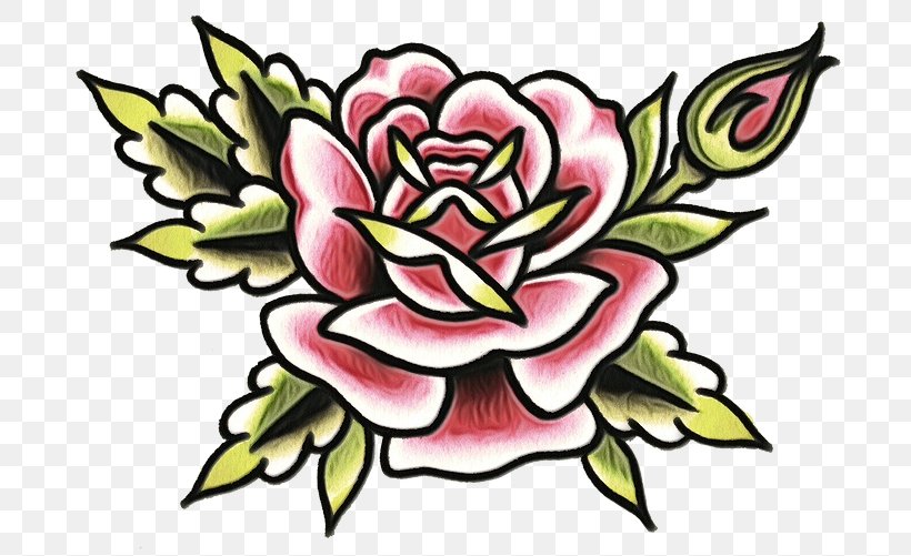 Old School (tattoo), PNG, 715x501px, Watercolor, Black Rose, Cut Flowers, Flash, Flower Download Free