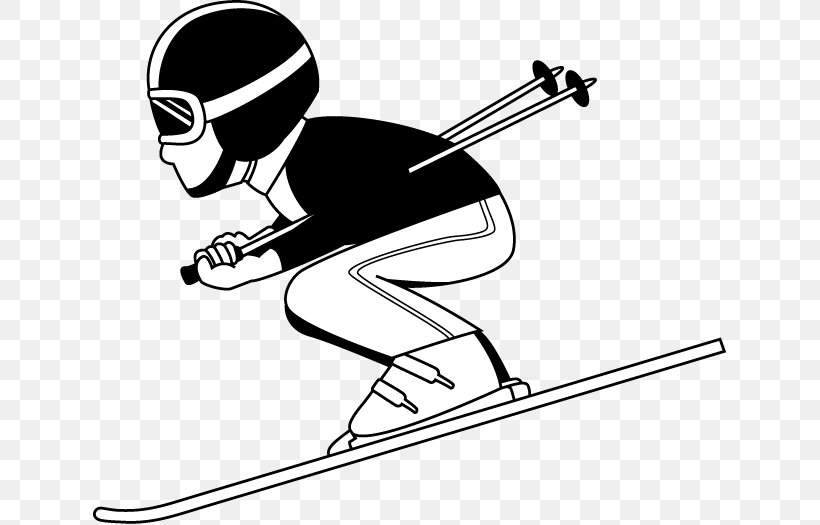Skiing Snowboarding Clip Art, PNG, 633x525px, Skiing, Area, Arm, Baseball Equipment, Black And White Download Free