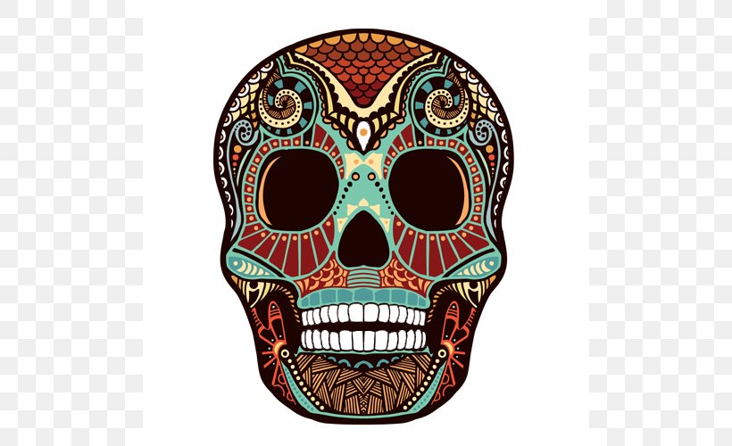 Calavera Day Of The Dead Human Skull Symbolism Clip Art, PNG, 500x500px, Calavera, Bone, Calaca, Day Of The Dead, Death Download Free
