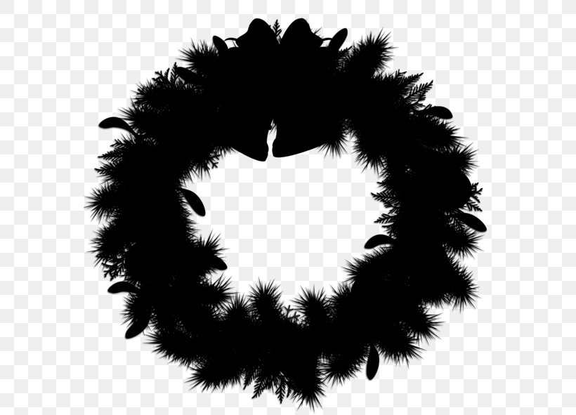 Pine Family Wreath Font Fur, PNG, 600x591px, Pine, Blackandwhite, Feather, Feather Boa, Fur Download Free