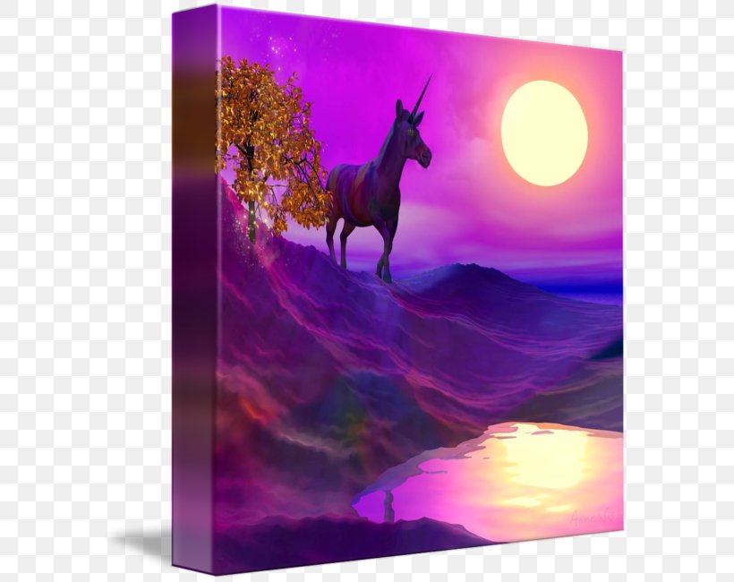 Unicorn Gallery Wrap Canvas Desktop Wallpaper Art, PNG, 589x650px, Unicorn, Art, Canvas, Computer, Fictional Character Download Free