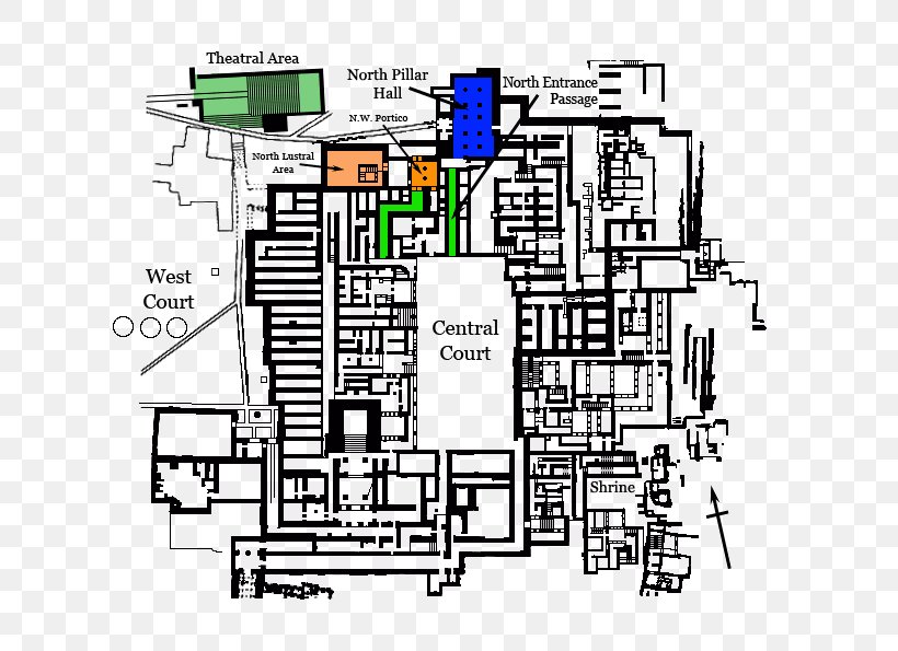 Palace Of Knossos Phaistos Palacio De Festo Throne Room, Knossos, PNG, 650x595px, Knossos, Area, Bronze Age, Crete, Diagram Download Free
