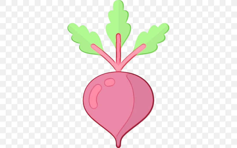 Radish Beetroot Pink Leaf Turnip, PNG, 512x512px, Watercolor, Beetroot, Heart, Leaf, Paint Download Free