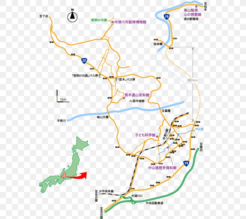 Nakatsugawa Interchange ヒガシヤマカイイココロノタビジカン Naegi Toyama Memorial Museum Car ナカツガワシナカセンドウレキシシリョウカン, PNG, 560x730px, Car, Area, Ecoregion, Land Lot, Map Download Free