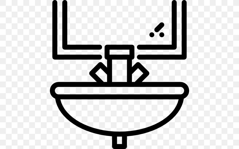 Sink Icon, PNG, 512x512px, Sink, Area, Bathroom, Black And White, Hyperlink Download Free