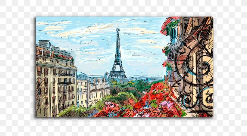 Eiffel Tower Work Of Art Canvas Painting, PNG, 613x452px, Eiffel Tower, Arch, Art, Canvas, Canvas Print Download Free