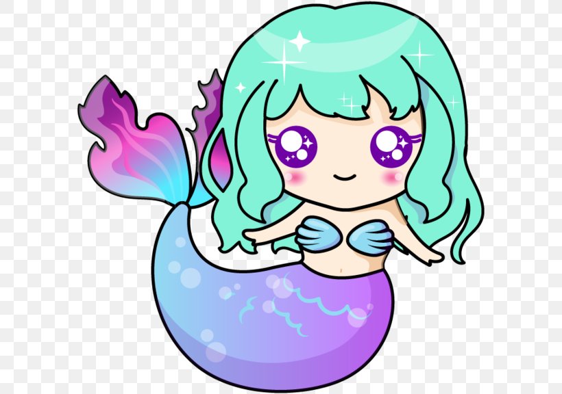 Kavaii Mermaid Drawing Clip Art, PNG, 600x576px, Watercolor, Cartoon, Flower, Frame, Heart Download Free