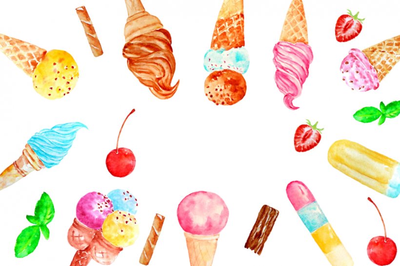 Lola's Ice Cream & Sweet Shoppe Ice Cream Cones Gelato Watercolor Painting, PNG, 864x576px, Ice Cream, Art, Candy, Confectionery, Cuisine Download Free