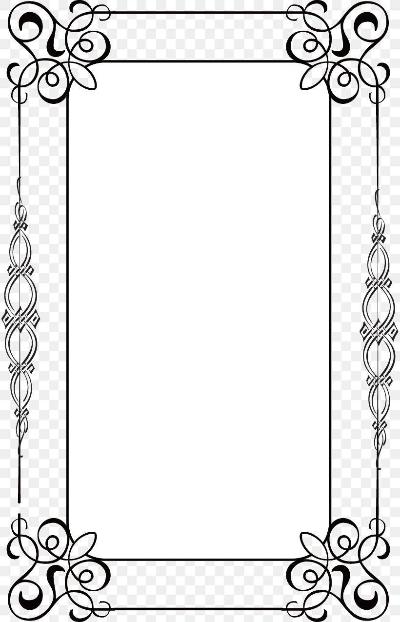 Picture Frame Clip Art, PNG, 814x1275px, Picture Frame, Area, Black And White, Body Jewelry, Drawing Download Free