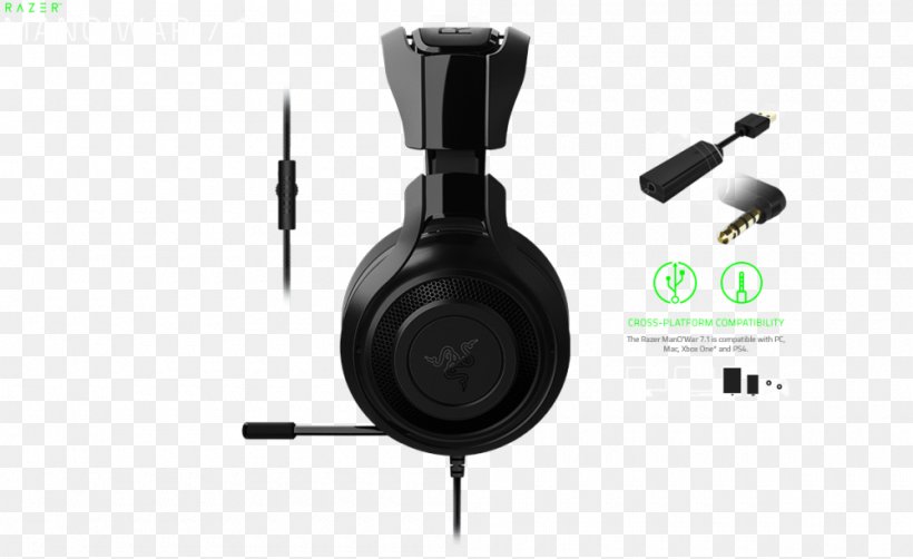 Xbox 360 Razer Man O'War Headphones Razer ManO'War 7.1 7.1 Surround Sound, PNG, 1000x613px, 71 Surround Sound, Xbox 360, Audio, Audio Equipment, Camera Accessory Download Free