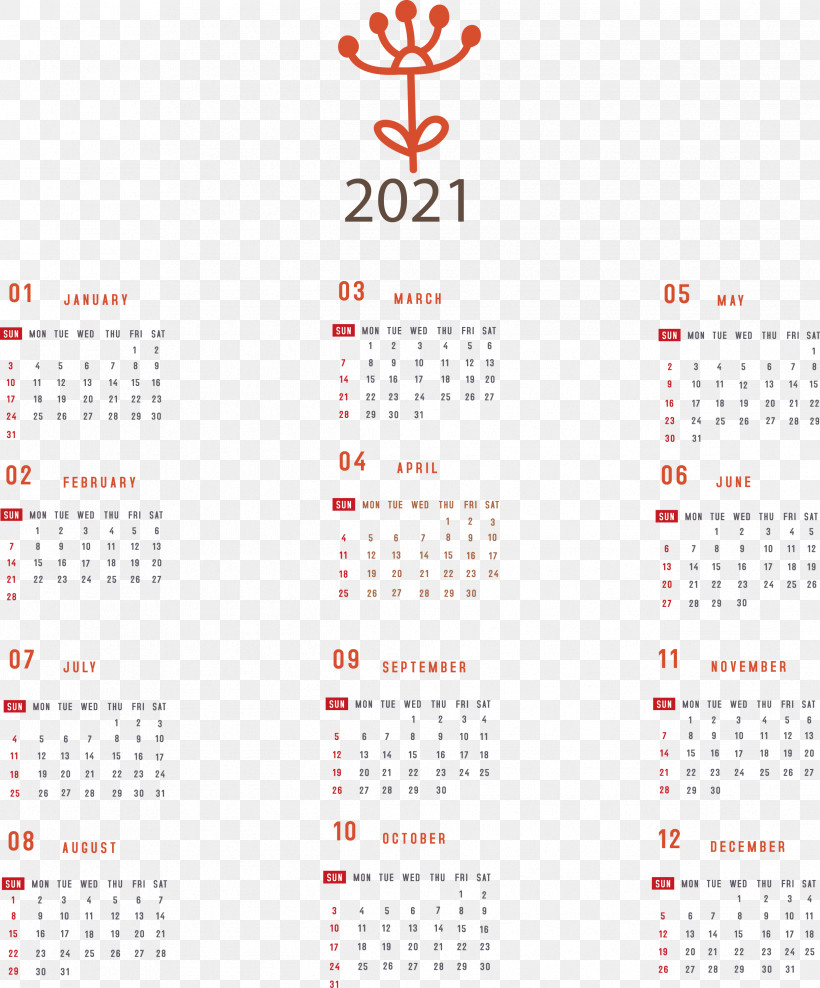 Printable 2021 Yearly Calendar 2021 Yearly Calendar, PNG, 2488x3000px, 2021 Yearly Calendar, Calendar System, Calendar Year, Meter Download Free