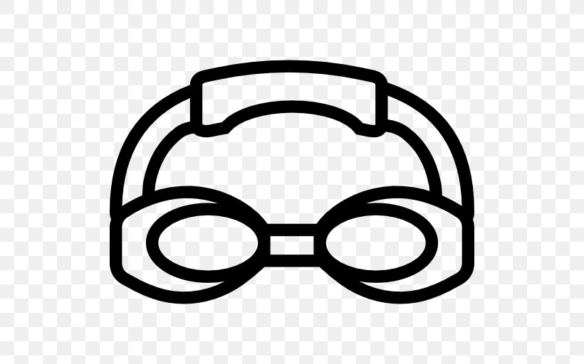 Swimming Goggles Sport Clip Art, PNG, 512x512px, Swimming, Area, Black, Black And White, Diving Swimming Fins Download Free