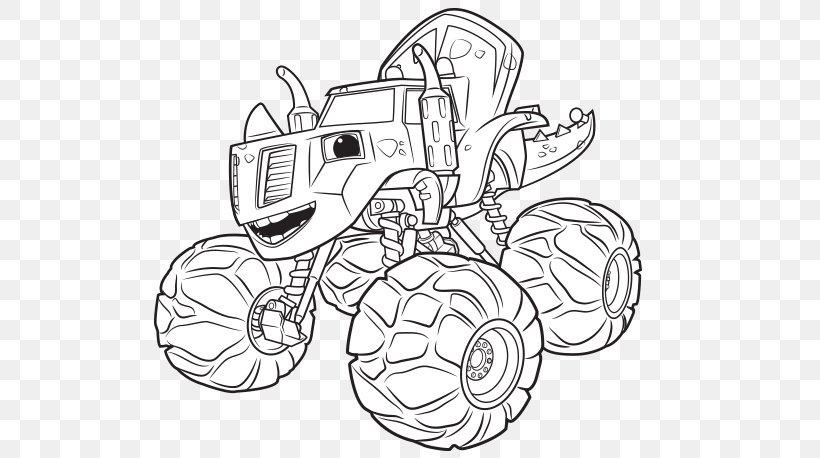 Darington Coloring Book Monster Truck Nick Jr., PNG, 668x458px, Darington, Artwork, Automotive Design, Black And White, Blaze And The Monster Machines Download Free