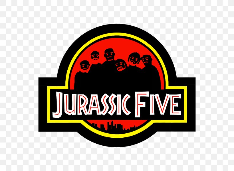 Logo Jurassic 5 Jurassic Park Dinosaur Tyrannosaurus, PNG, 600x600px, Logo, Area, Brand, Dinosaur, Film Download Free