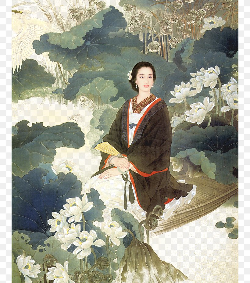 Chinese Painting Chinese Art Oil Painting, PNG, 744x928px, Watercolor, Cartoon, Flower, Frame, Heart Download Free